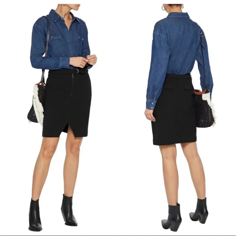Ba&sh black Balsam belted mini skirt